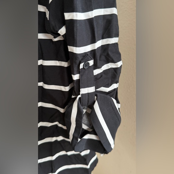 Torrid Harper Black & White Striped Pullover Blouse - Picture 8 of 10